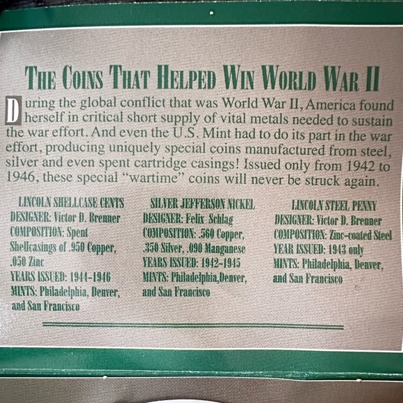 WWII Obsolete Penny & Nickel War Time Coins - Picture 5 of 6